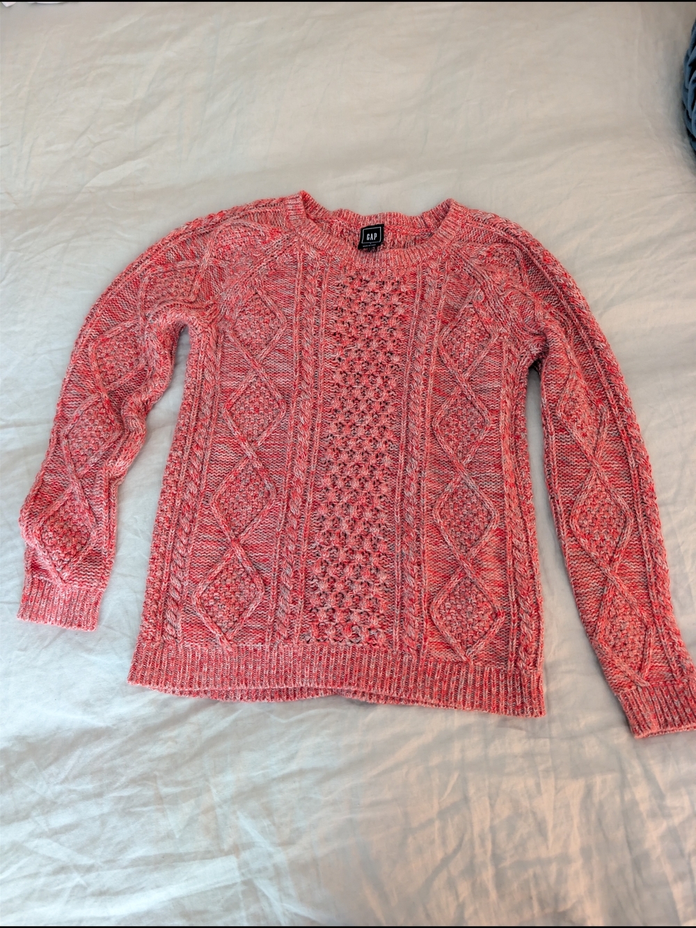 GAP Women's Pink Cable Knit Crewneck Sweater Small EUC